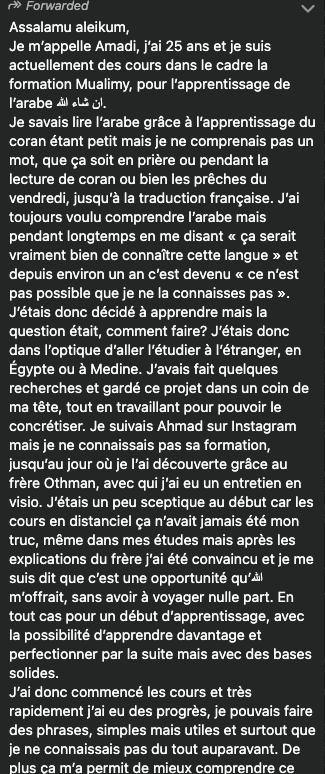 Témoignage élève